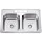 Hardware Resources 33" Lx22" Wx9" D Drop-In 20 Gauge Stainless Steel 50/50 Double Bowl Sink 910-1 - alternate 1